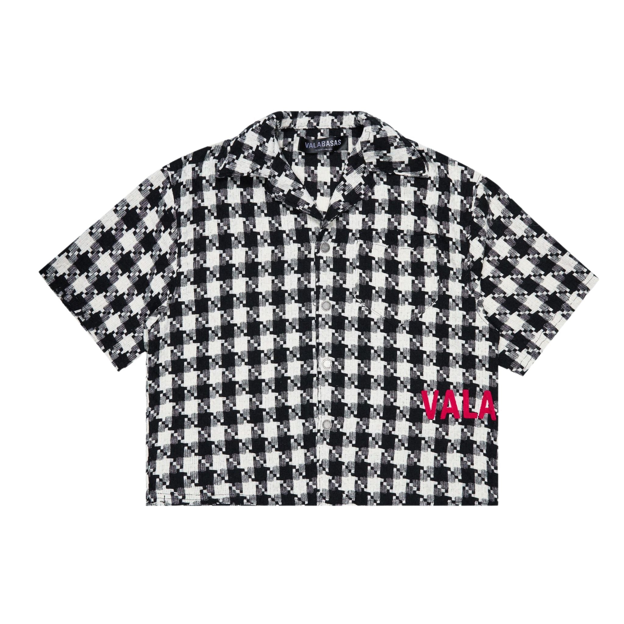 VALABASAS "CHECKMATE" GRASS GREEN CROPPED BUTTON DOWN