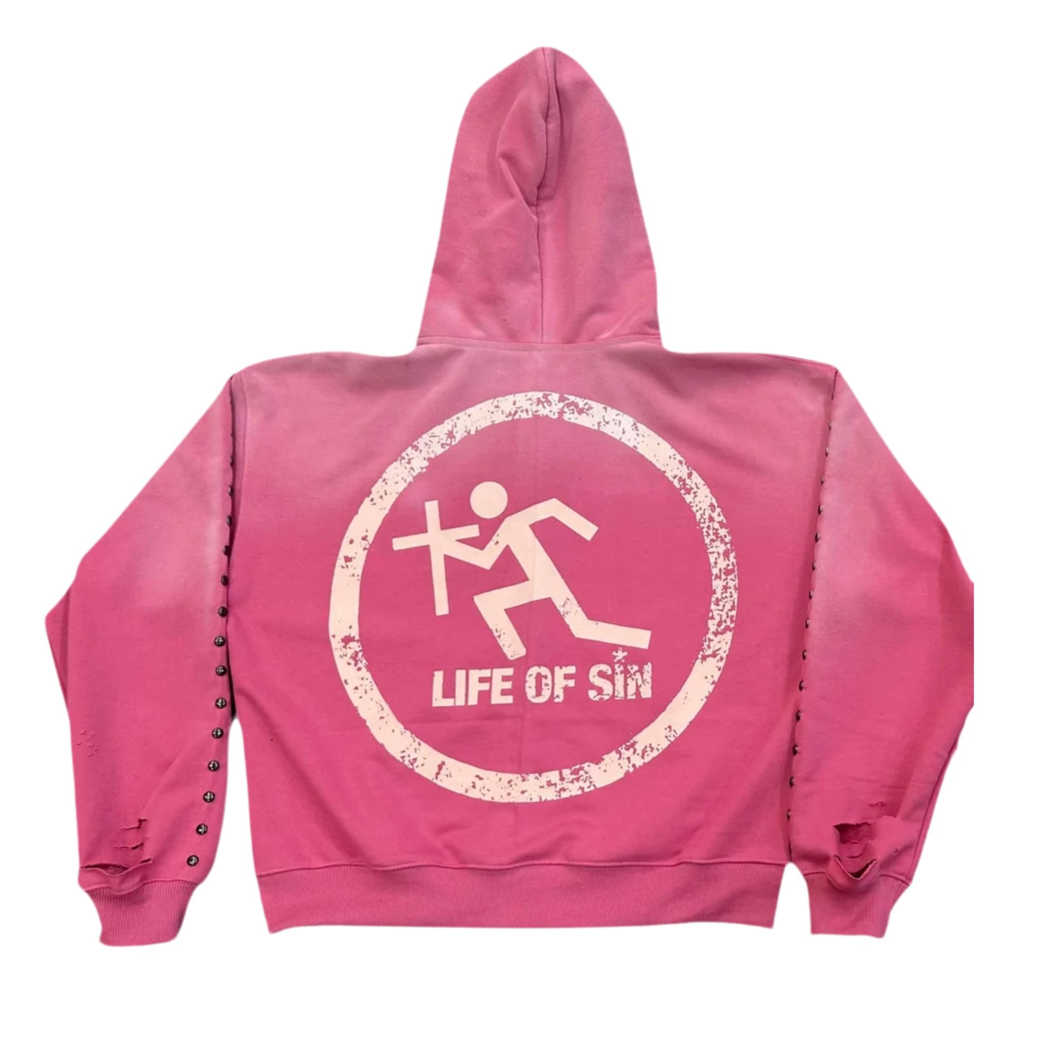 Life Of Sins Red and White Star Jacket - Washed Pink