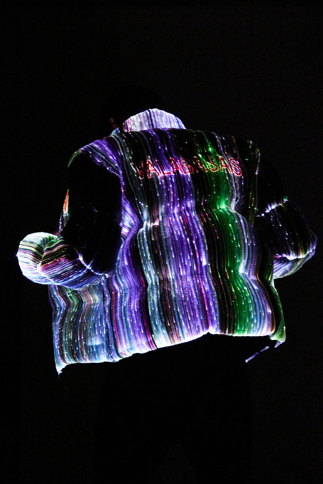 SPECTRA" BLACK LIGHT UP PUFFER JACKET