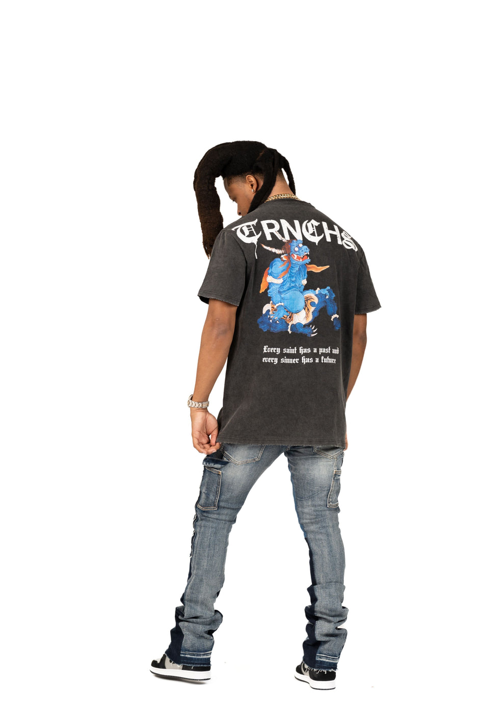 Trnchs TEE "Blue Demon" Vintage Black