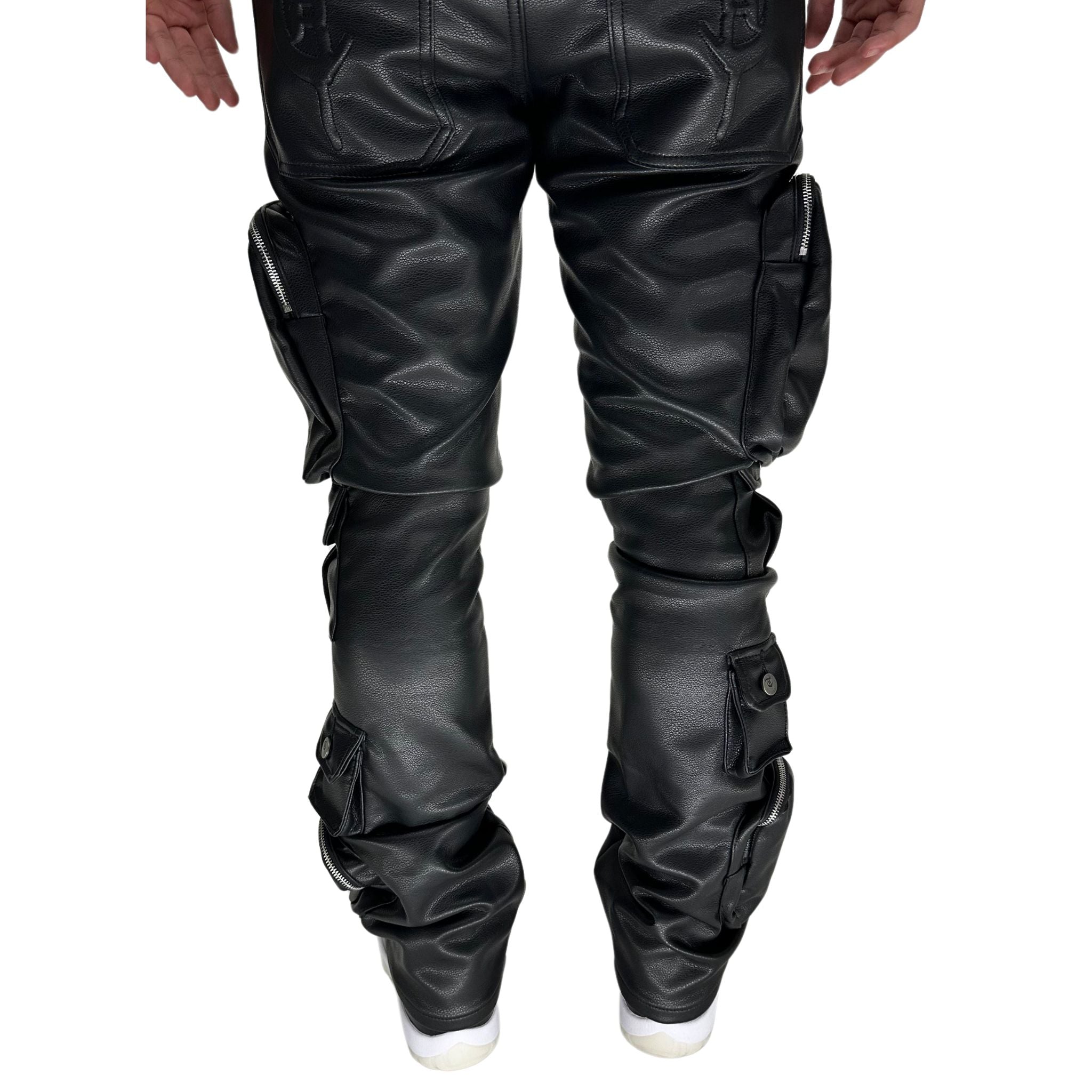 TRNCHS Khurasan Black Leather Jeans