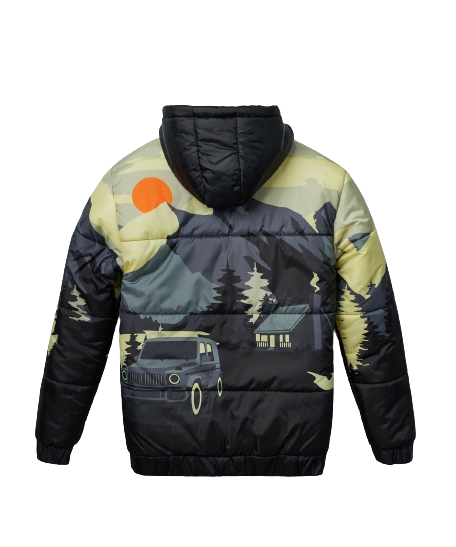 REASON Basecamp Allover Print Puffer Jacket