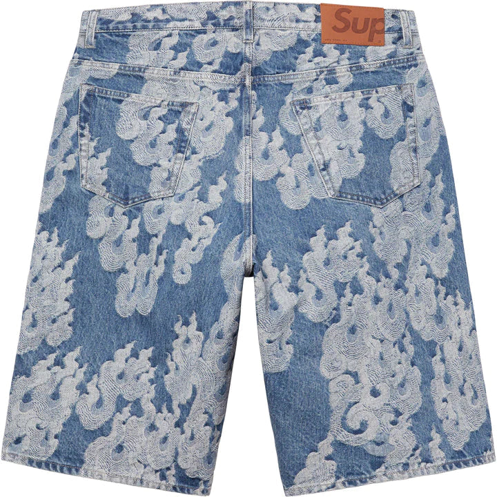 SUPREME Flames Jacquard Baggy Denim Short