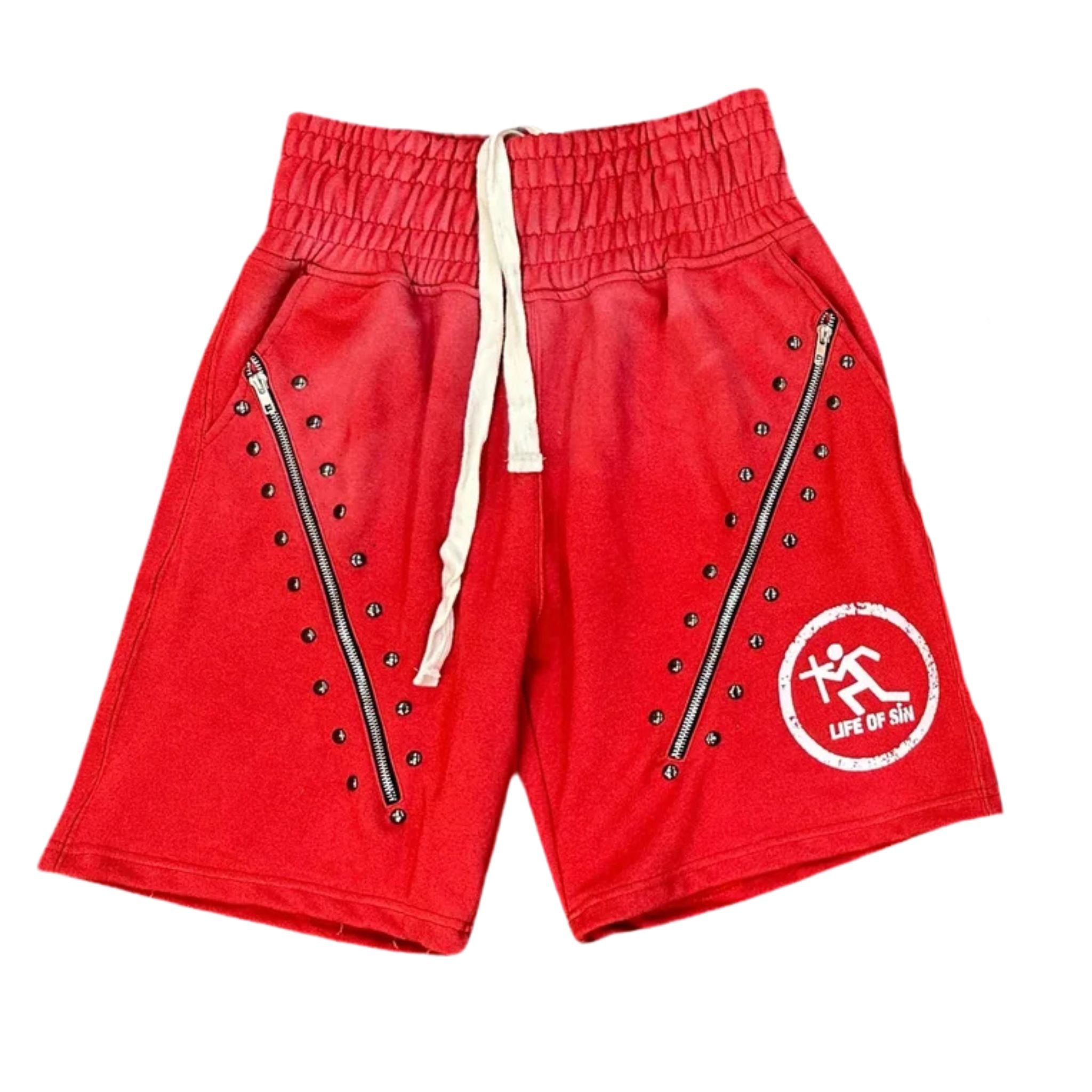 Life Of Sins Star Shorts - Red