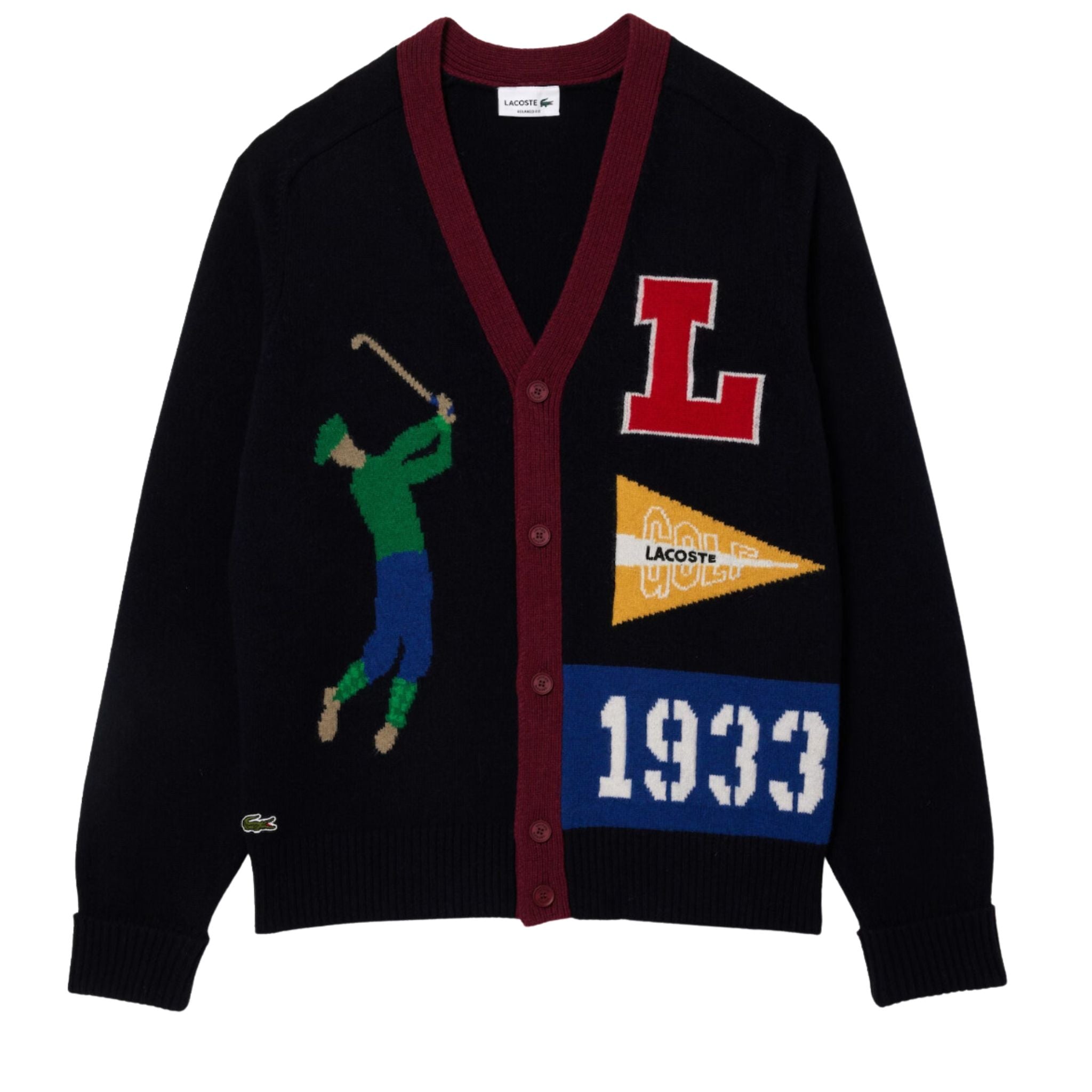 LACOSTE Unisex Golfer Motif Cardigan