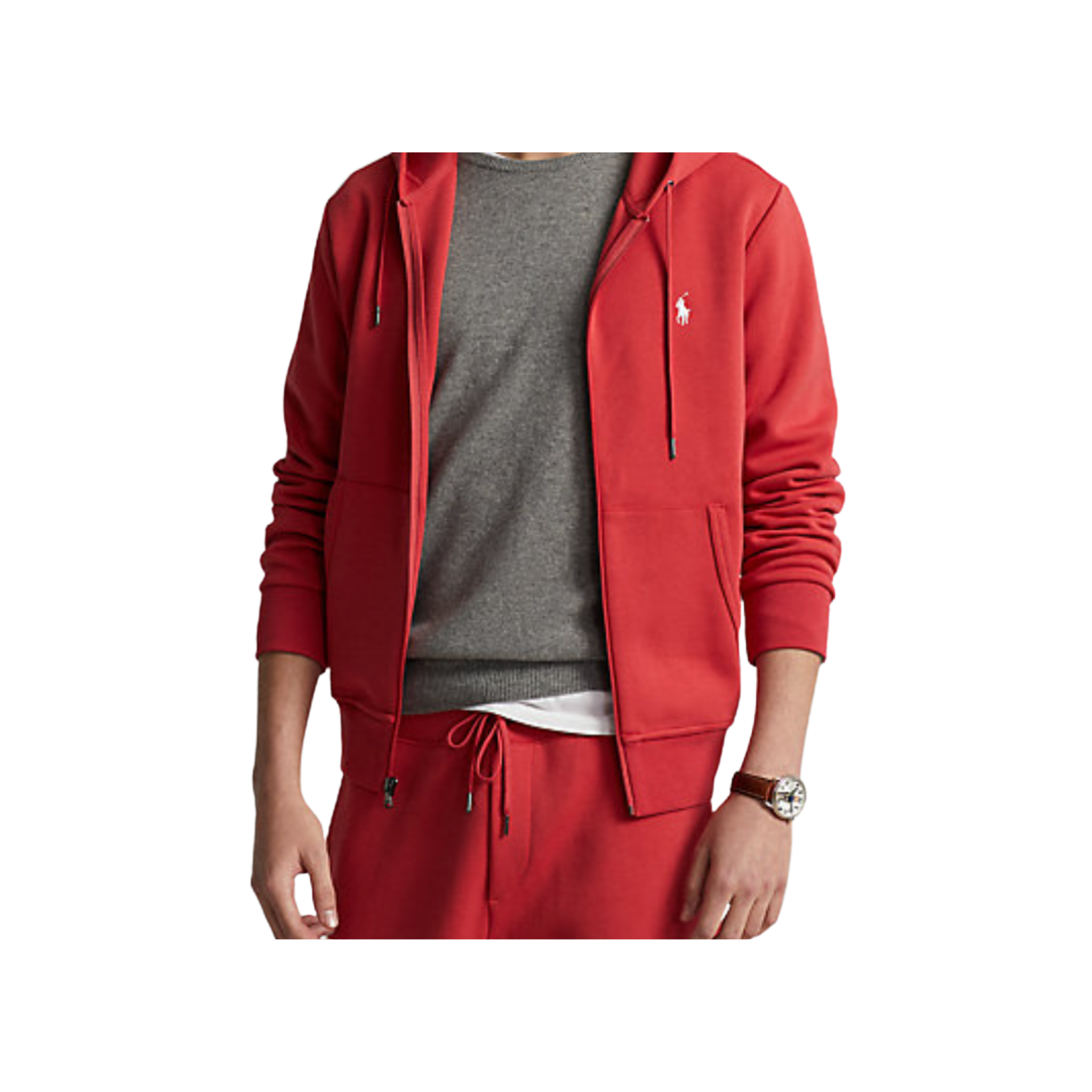 RALPH LAUREN DOUBLE KNIT FULL-ZIP HOODIE